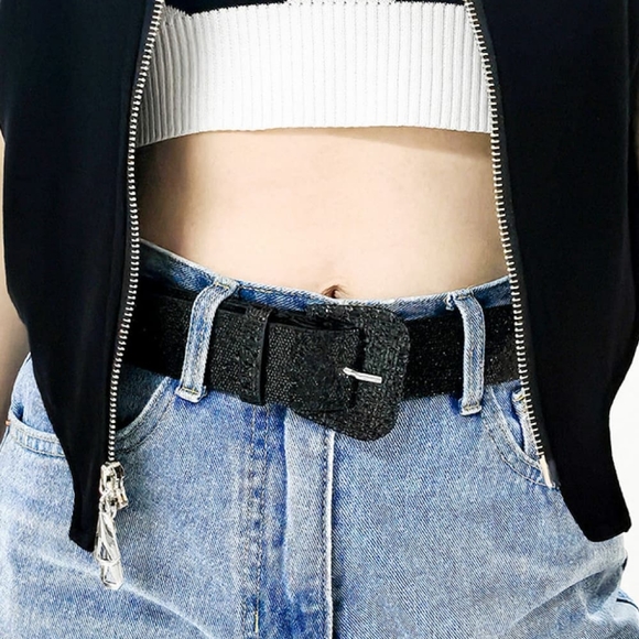 Black Glitter Belt - Picture 2 of 10